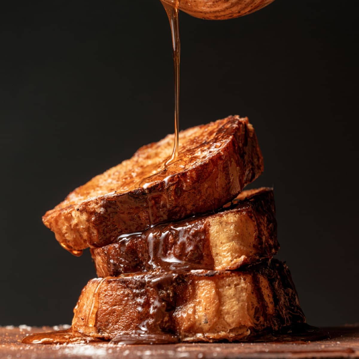 French toast with honey and chocolate